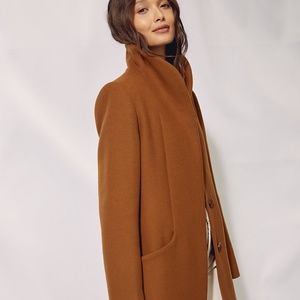 Aritzia Wilfred Cocoon Wool Coat - Color: Cigar